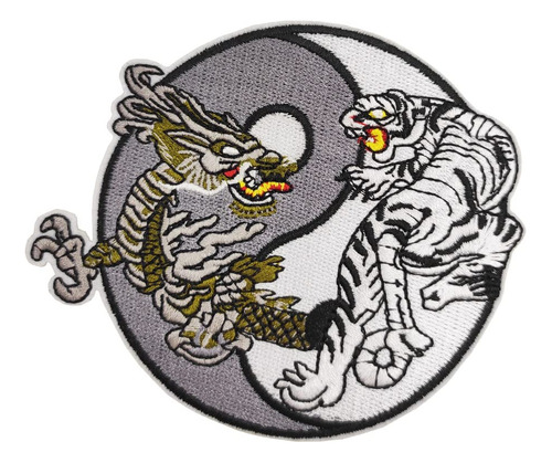 Parche Bordado Para Planchar Dragon Tigre