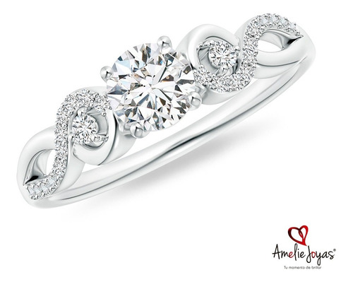 Anillo De Compromiso Bisou Amelie Joyas Oro 14k Zirconias