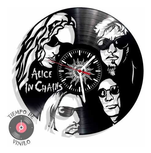 Reloj De Pared Elaborado En Disco Lp Alice In Chains Ref. 01