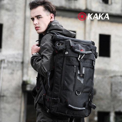 Mochila urbana Kaka 2070 color negro diseño lisa 40L