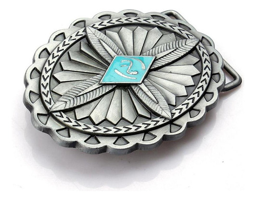 Q Hebilla De Cinturón De Plata Grande De Estilo Antiguo Con