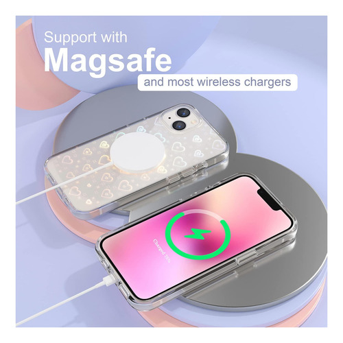 Tksafy Funda Compatible Con Iphone 13, Diseño De Patrón De Y Corazón Arcoíris.