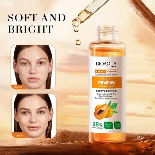 Serum De Papaya Con Vitamina C Bioaqua Manchas Control Grasa Momento De Aplicación Día/noche Tipo De Piel Todo Tipo De Piel