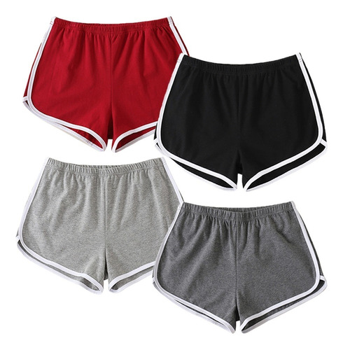 Pack De 4 Pantalones Cortos Deportivos De Algodón Para Yoga