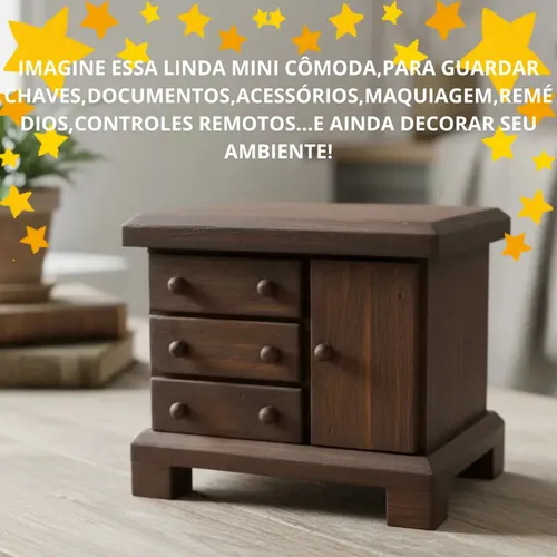 Caixa Bau Madeira Rustica Decoração Organizadora Porta Joias