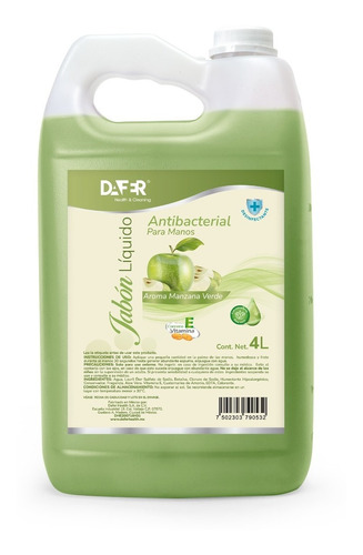 Jabón Líquido Antibacterial Manos Galón 4l Con Aloe Vera