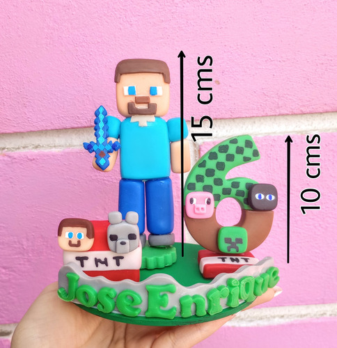 Vela Minecraft Steve Pasta Flexible Personalizada