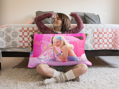 Lençol Cama De Casal Barbie Filme Margot Robbie Cor Rosa
