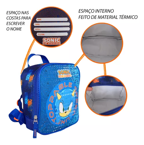 Bolsa Lancheira Térmica Escolar Sonic Personagem