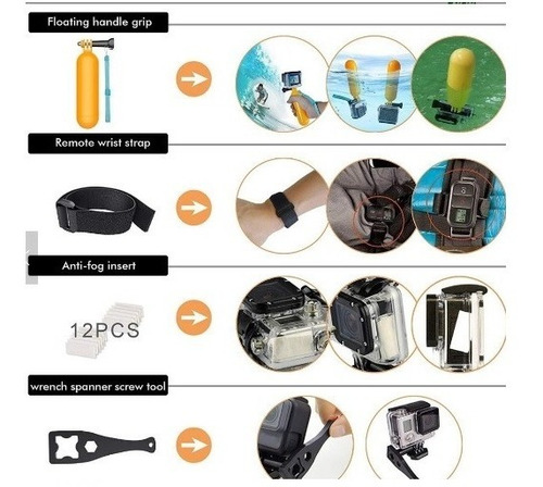 Imagen 2 de 6 de Kit Accesorios Go Pro Hero 9/8/7/6/5/4/3+/2/1 + De 50 Piezs