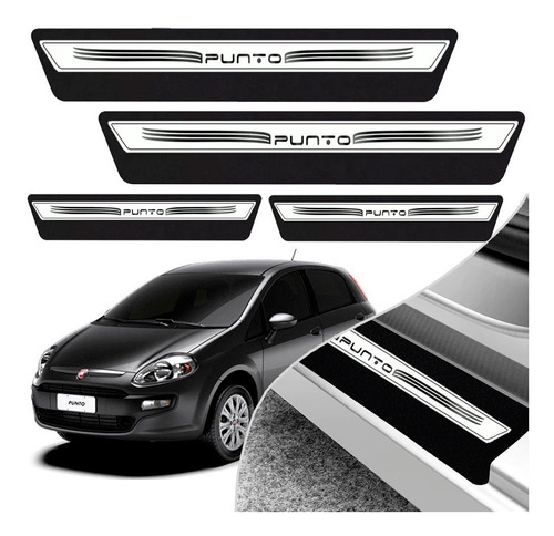 Kit 8 Peças Soleira Adesivo Porta Fiat Punto 2008 2009 2010