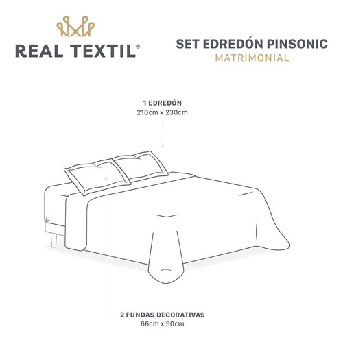 Edredón Ligero Doble Vista Real Textil + 2 Fundas de Almohada | Juego de Colcha Matrimonial, Color Rojo - Gris