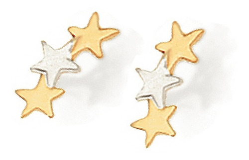 Aros Estrellas Hipoalérgicos Oro Laminado 18k Calidad Cracco