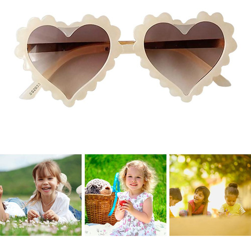 3 Gafas De Para Niños Con Diseño De Corazón Gafas Beige