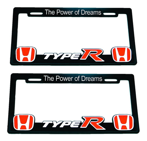  Portaplacas Premium Honda Type R Juego 2 Piezas