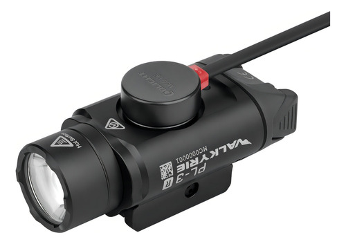 Linterna Olight PL-3r Valkyrie, 1500 lúmenes, Glock Taurus Arex, color negro, luz LED blanca