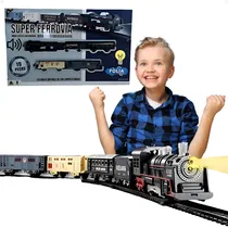 Comprar Ferrorama Trem Com Luz  19 Peças Trenzinho 