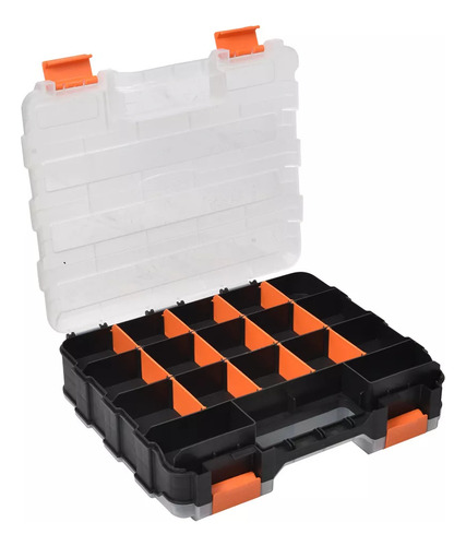 Autrucker Organizador De Herramientas De Doble Cara Con División, Caja, Naranja