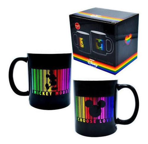 Taza Mickey Mouse Pride Lgbt Negra Negro