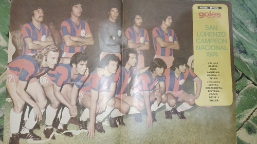 Poster De La Revista Goles  * San Lorenzo Campeon 1974 *