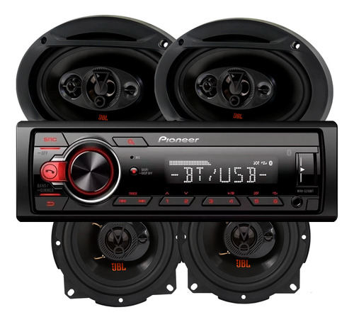 Stereo Pioneer Mvh-s215bt + Parlantes Jbl Flex 5 + Flex 6x9