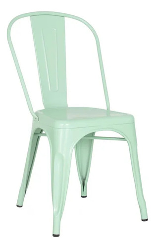 Kit 6 Cadeiras Tolix Industrial P/ Bar, Área Externa Estrutura Da Cadeira Verde-claro