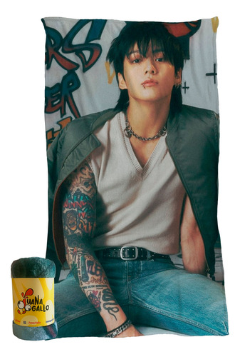 Cobertor Matrimonial Bts Army Jungkook Bangtan Boys Suave Liso Jungkook Verde