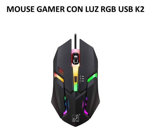 Mouse Gamer Con Luz Rgb Usb K2