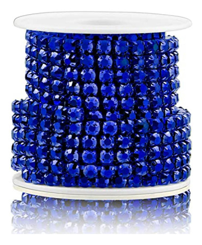 Tira De Strass 5mm  1 Rollo 4.5m Azul Zafiro