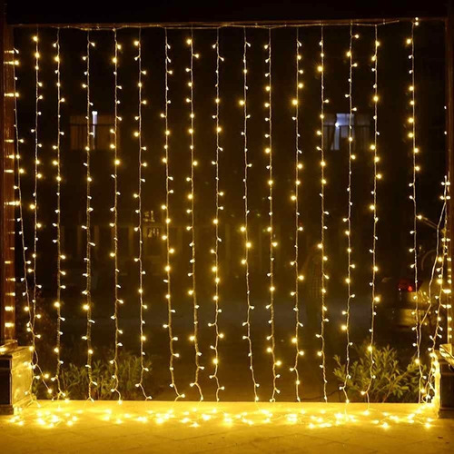 Cortina 200 Led 1.5x2m Cálido Cascada Eventos Navidad / Lhua