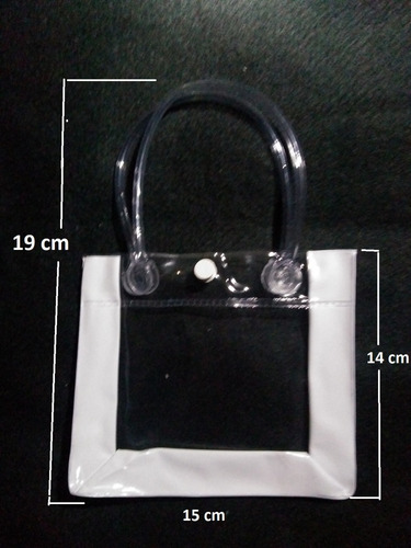 Kit C/ 5 Sacolinha Transparente Necessaire Alça E Botão