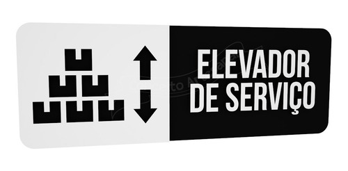 Imagem 2 de 2 de Placa Preta Elevador Serviço Hotel Consultório Restaurante
