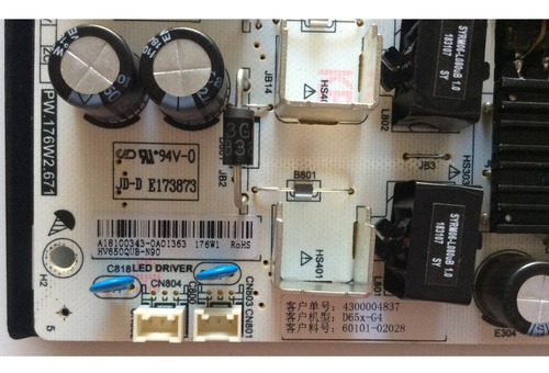 Fuente Vizio 60101-02028 / Pw.176w2.671 / Modelos D65x-g4 (Usado)