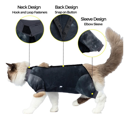 Traje De Recuperación Para Gatos, Camisas De Teñido Anudado