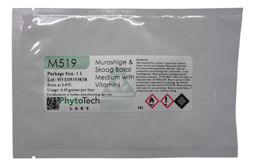 1 L Medio Ms Con Vitaminas In Vitro Phytotech Invitroorquid.