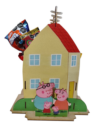 Centro De Mesa 3d Peppa Pig 10 Pz Madera Mdf