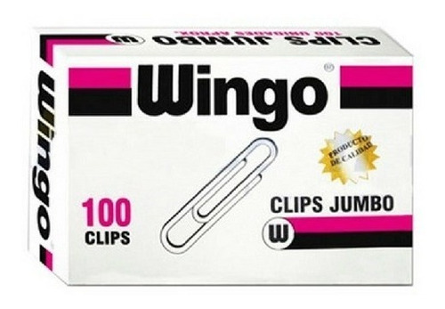 Clip Jumbo Wingo 100 Unidades Pack 2 Und 