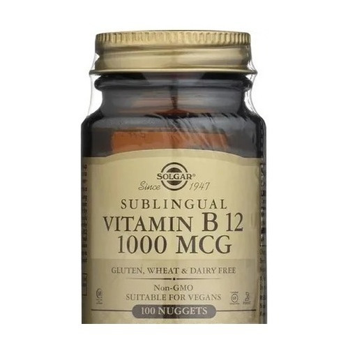 Vitamina B12 Sublingual 1000mg 100 Pastillas De Solgar 