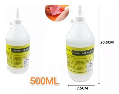 Silicona Liquida Fría Pegamento Escolar Oficina 500ml Sodak 