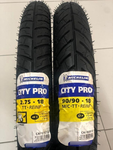 Imagen 1 de 8 de Paquete De Llantas 2.75 Y 90/90-18 City Pro Michelin Msi