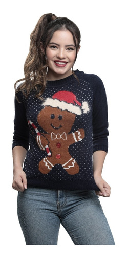 Suéter Sweater Ugly Galletita Navideña Navidad Mujer 85180