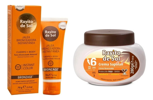 Jalea Bronceador Instantaneo + Crema Bronceado Sano Natural