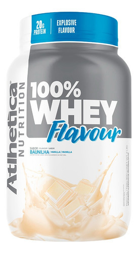 Suplemento em pó Atlhetica Nutrition  100% whey flavour PROTEINA WHEY proteínas PROTEINA WHEY sabor  baunilha em pote de 900g