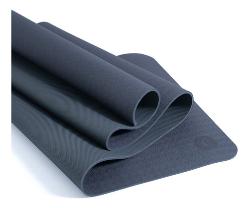 Yogateria Tapete Mat Yoga Tpe 100% Eco 6mm P/ Pilates Cor Preto Cinza