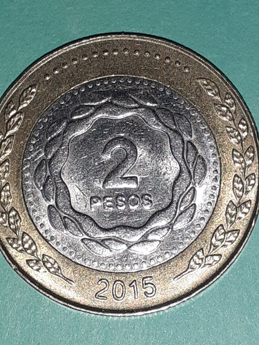 Moneda Argentina De 2 Pesos Del Año 2015 Bicen. Re. De Mayo