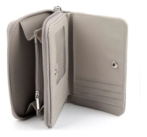 Billetera Xl Extra Large Joy Otoño Invierno 2025 Gris