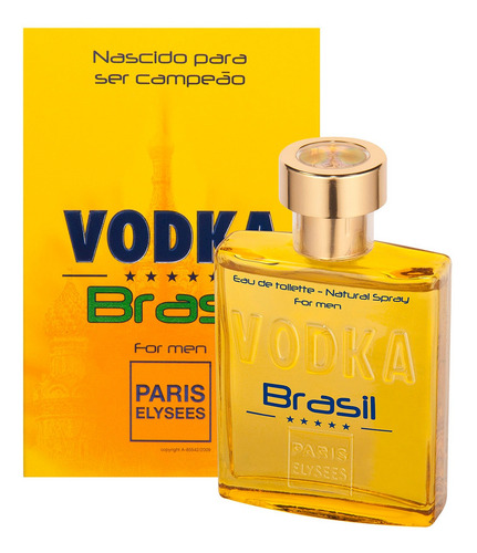 Imagem 1 de 1 de Colonia Vodka Brasil Amarelo 100ml Paris Elysees