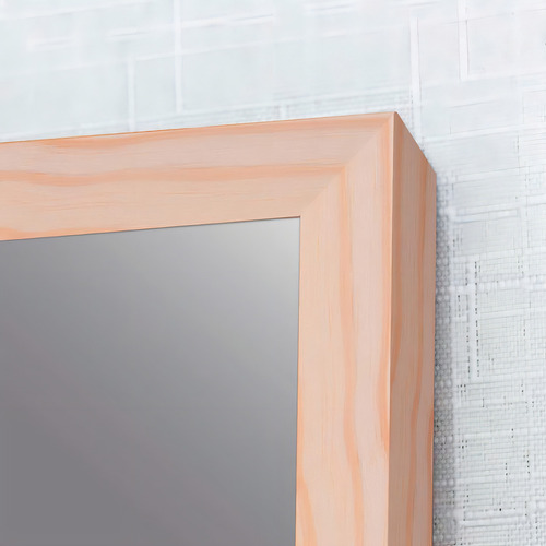 Espelho Para Sala Quarto Lavabo Retangular 60x80 C/ Moldura Moldura Natural