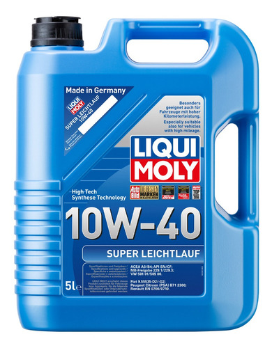 Super 10w40 5l Aceite Sintetico Todos Los Motores Liqui Moly