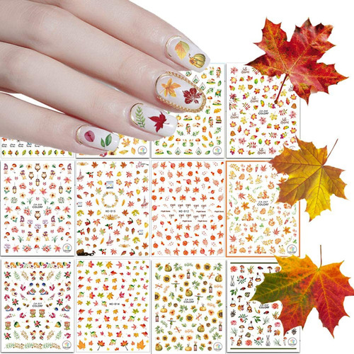 Pegatinas Para Uñas De Color Otoño Tamaño Grande 1500 Piezas